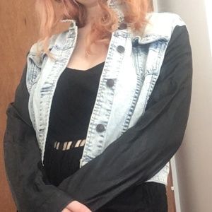 Jeans and leather jacket